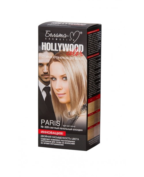 КРЕМ-ФАРБА стійка для волосся Hollywood color_ тон 328 Paris (світлий попелястий блондин)