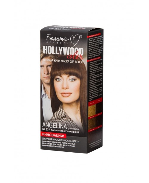 КРЕМ-ФАРБА стійка для волосся Hollywood color_ тон 337 Angelina (золотисто-коричневий)