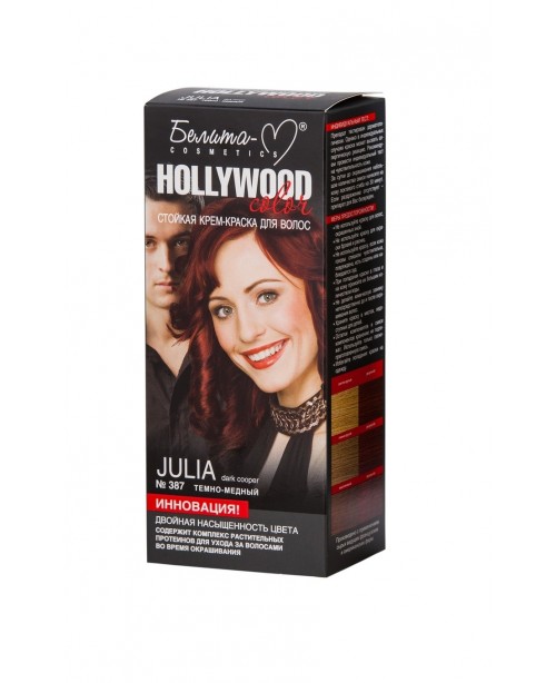 КРЕМ-ФАРБА стійка для волосся Hollywood color_ тон 387 Julia (темно-мідній)