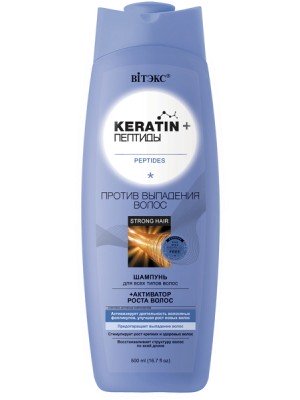 Keratin & Пептиди_ШАМПУНЬ для всіх типів волосся проти випадіння волосся, 500 мл