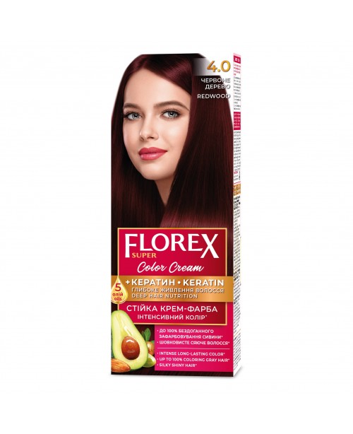 Фарба для волосся Флорекс КЕРАТИН 4.0 Червоне дерево, 60 мл