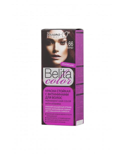 КРАСКА стойкая с витаминами для волос Belita сolor_ тон 06.66 Бордо