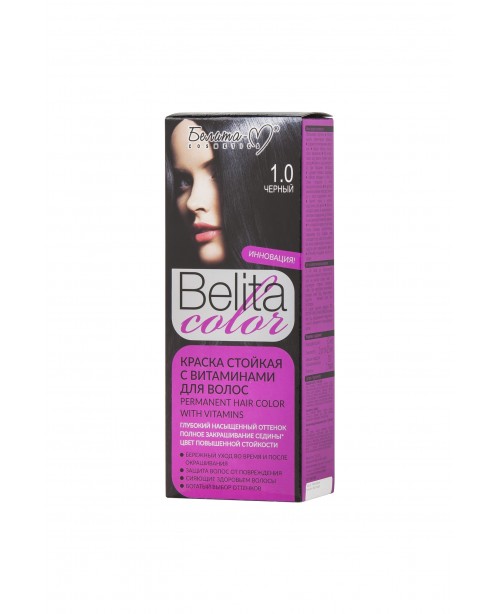 ФАРБА стійка з вітамінами для волосся Belita сolor_ тон 01.0 Чорний