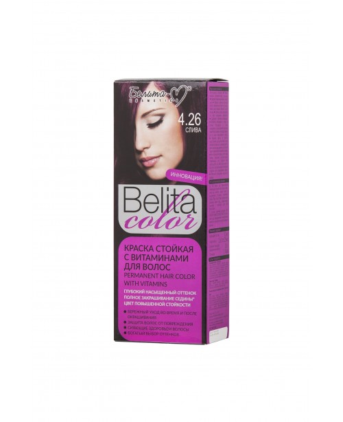 ФАРБА стійка з вітамінами для волосся Belita сolor_ тон 04.26 Слива