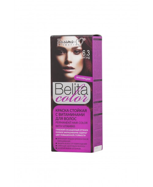 КРАСКА стойкая с витаминами для волос Belita сolor_ тон 06.3 Бургунд