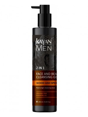 Kayan Men Очищувальний гель 2 в 1 для бороди і обличчя, 250 мл