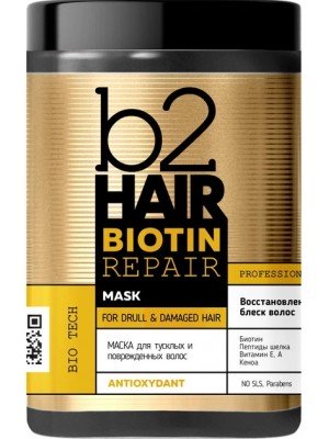 b2Hair BIOTIN REPAIR Маска для тьмяного та пошкодженого волосся, 1000 мл