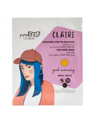 PuroBio МАСКА для обличчя_ CLAIRE для жирної шкіри Good Morning (тканинна), 15 мл