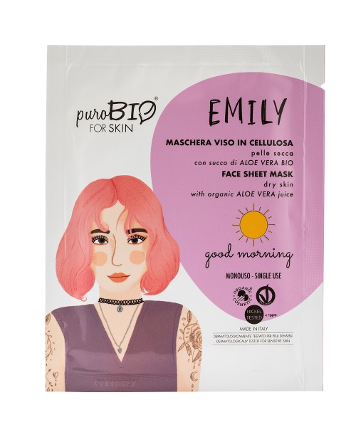 PuroBio МАСКА для обличчя_ EMILY для сухої шкіри Good Morning (тканинна), 15 мл