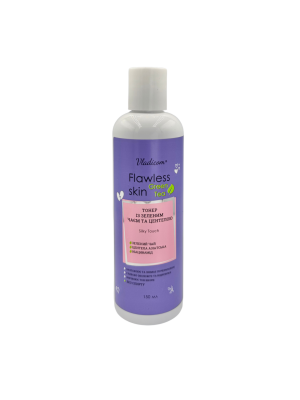 Flawless Skin_ ТОНЕР для обличчя Silky Touch, з зеленим чаєм та центелою , без спирту, 150 мл