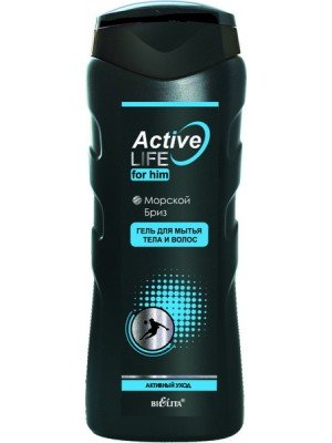 Active life_ГЕЛЬ для миття тіла і волосся МОРСЬКИЙ БРИЗ для чоловіків, 250 мл