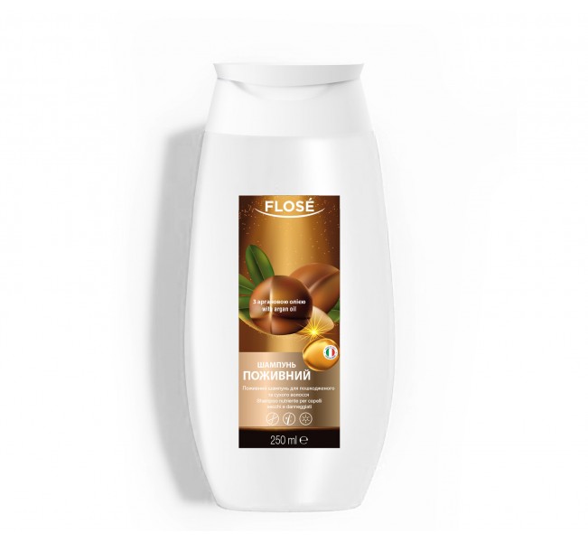 Flose з Аргановою олією_ ШАМПУНЬ поживний для пошкодженого та сухого волосся, 250 мл